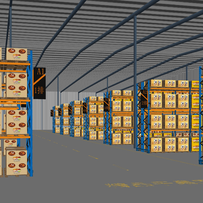 Modern logistics warehouse shelf forklift