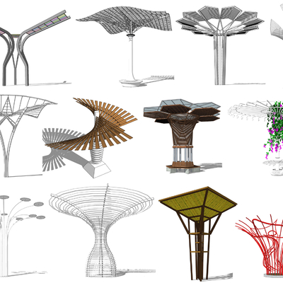 Modern tree-shaped gallery flower stand