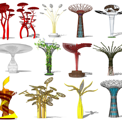 Modern tree-shaped gallery flower stand