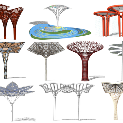 Modern tree-shaped gallery flower stand