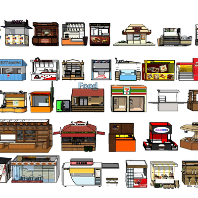 Modern Selling Kiosk Counter Snack Booth