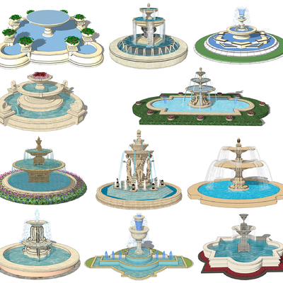 European style water bowl water feature fountain pool