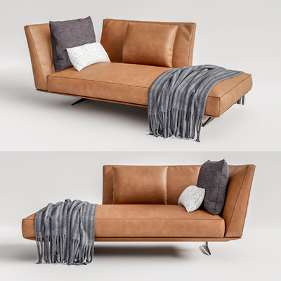 Modern Leather Chaise