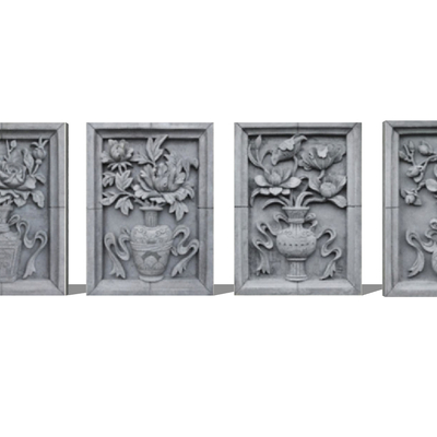 Chinese Vase Brick Carving
