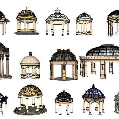 European-style round pavilion dome pavilion