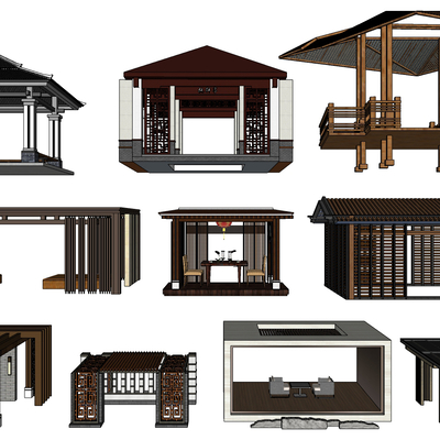 New Chinese Pavilion Tea Pavilion Landscape Pavilion