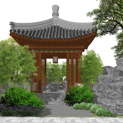 Chinese-style landscape pavilion pavilion