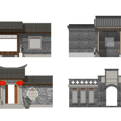 Chinese-style ancient courtyard gate