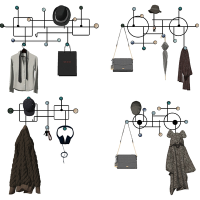 Modern clothes hook coat rack