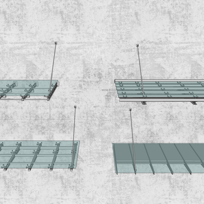 Modern glass steel frame structure canopy