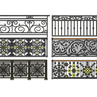 European-style iron railings