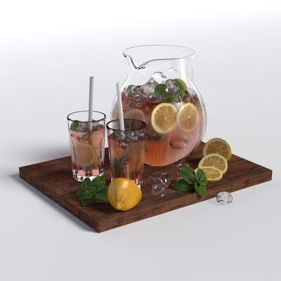 Modern iced fruit tea drink