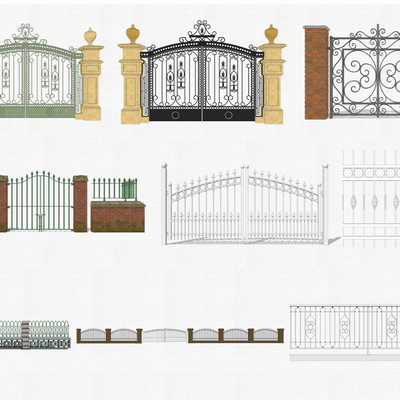 European-style wrought iron gate fence