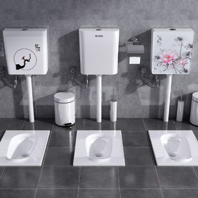 Modern squat toilet flush tank