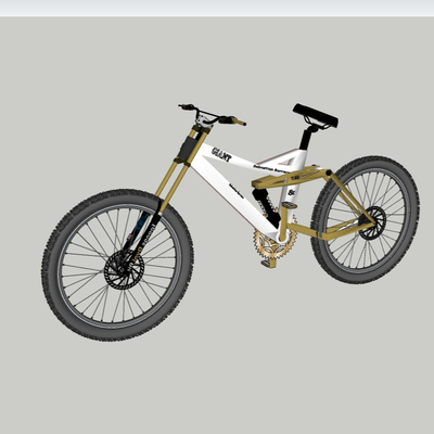 Modern yellow mountain bike