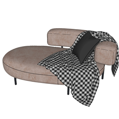 Modern fabric chaise longue