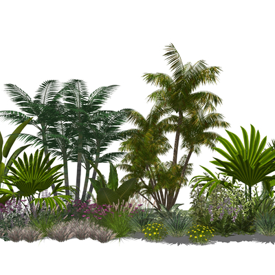 Modern shrub flower landscape sketch