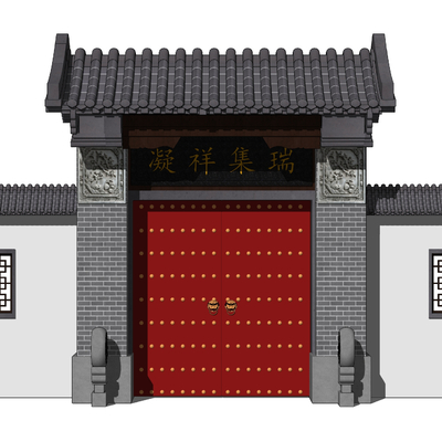 Chinese-style ancient courtyard gate