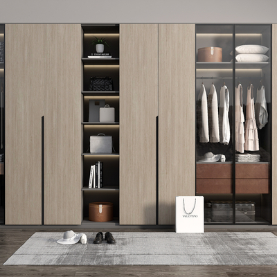 Modern solid wood wardrobe