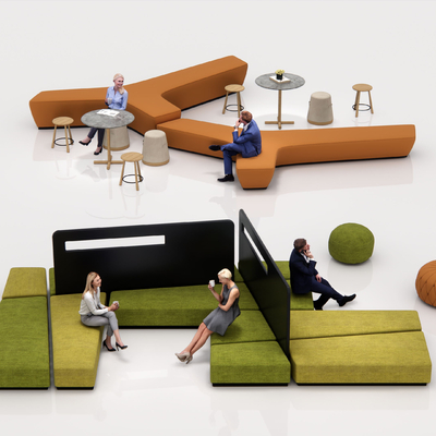 Modern shaped public office sofa