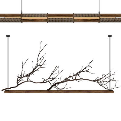 Natural wind tree branch decoration lamp