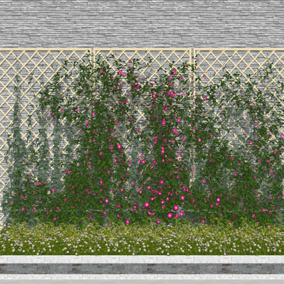 Modern rose vine landscape sketch