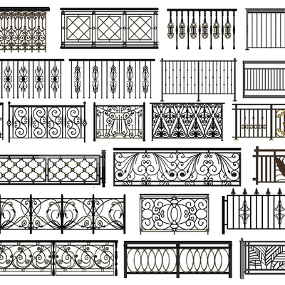 European-style wrought iron guardrail