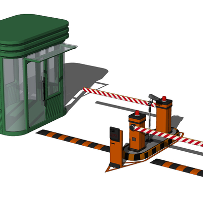 Modern security guard box toll pole gate