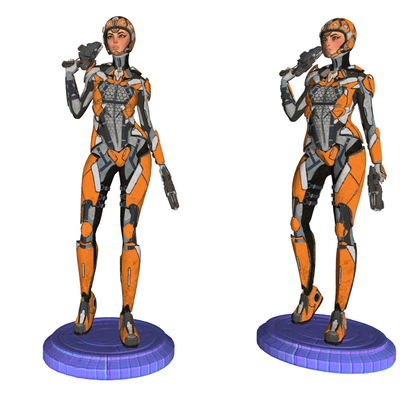 Modern female robot game character