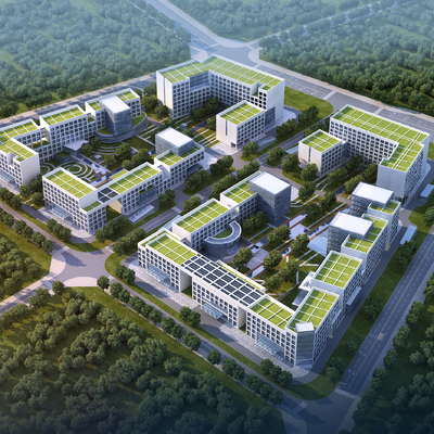 Modern Office Building Industrial Park