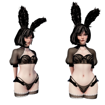 Modern Sexy Black Bunny