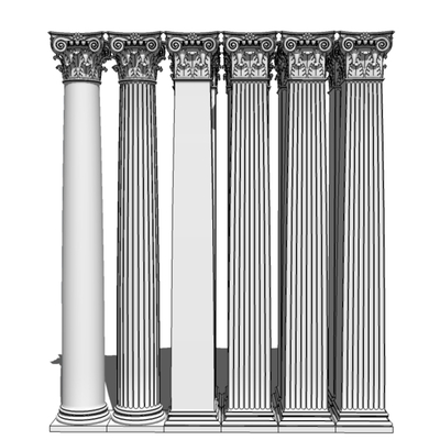 European-style carved Roman column