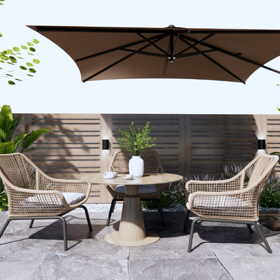 Modern rattan outdoor tables and chairs