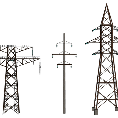 Modern outdoor high voltage tower pole