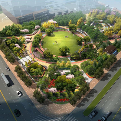 Modern Park Square Landscape