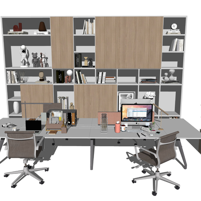 Modern office desk and chair card position