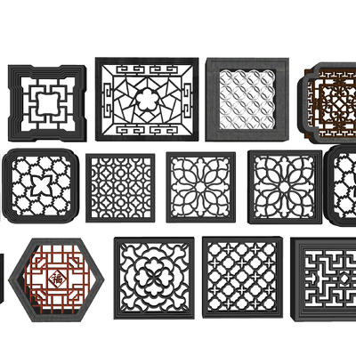 New Chinese-style carved window