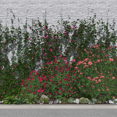 Modern Chinese rose gardening sketch