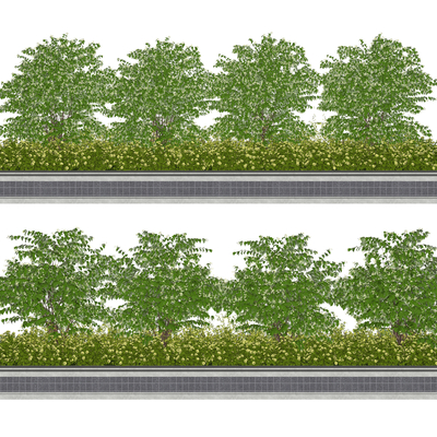 Modern flower bed gardening sketch