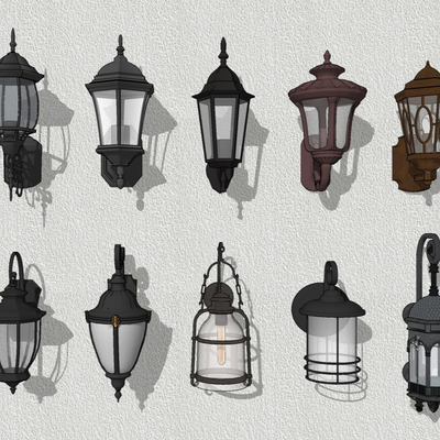 European style outdoor wall lamp