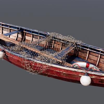 modern wooden boat fishing boat