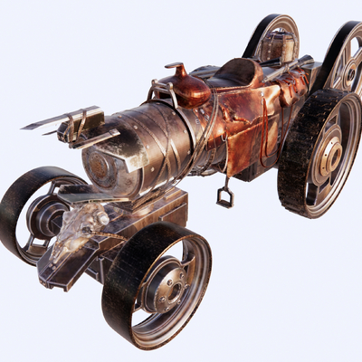 Industrial wind retro steam car