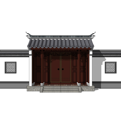 Chinese-style ancient gate head