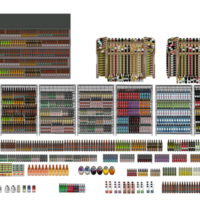 modern supermarket shelves