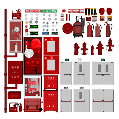 Modern fire extinguisher safety door