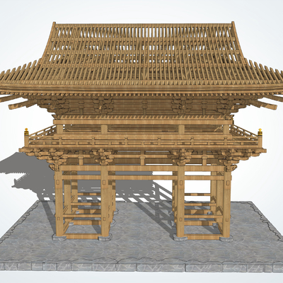 Chinese-style ancient building platform