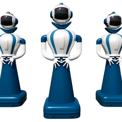 Modern blue-white intelligent robot