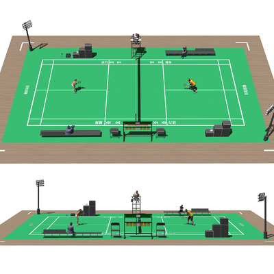 modern badminton court