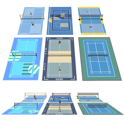 modern badminton court