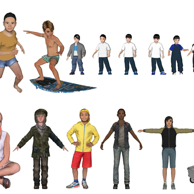 Modern 3D characters for children